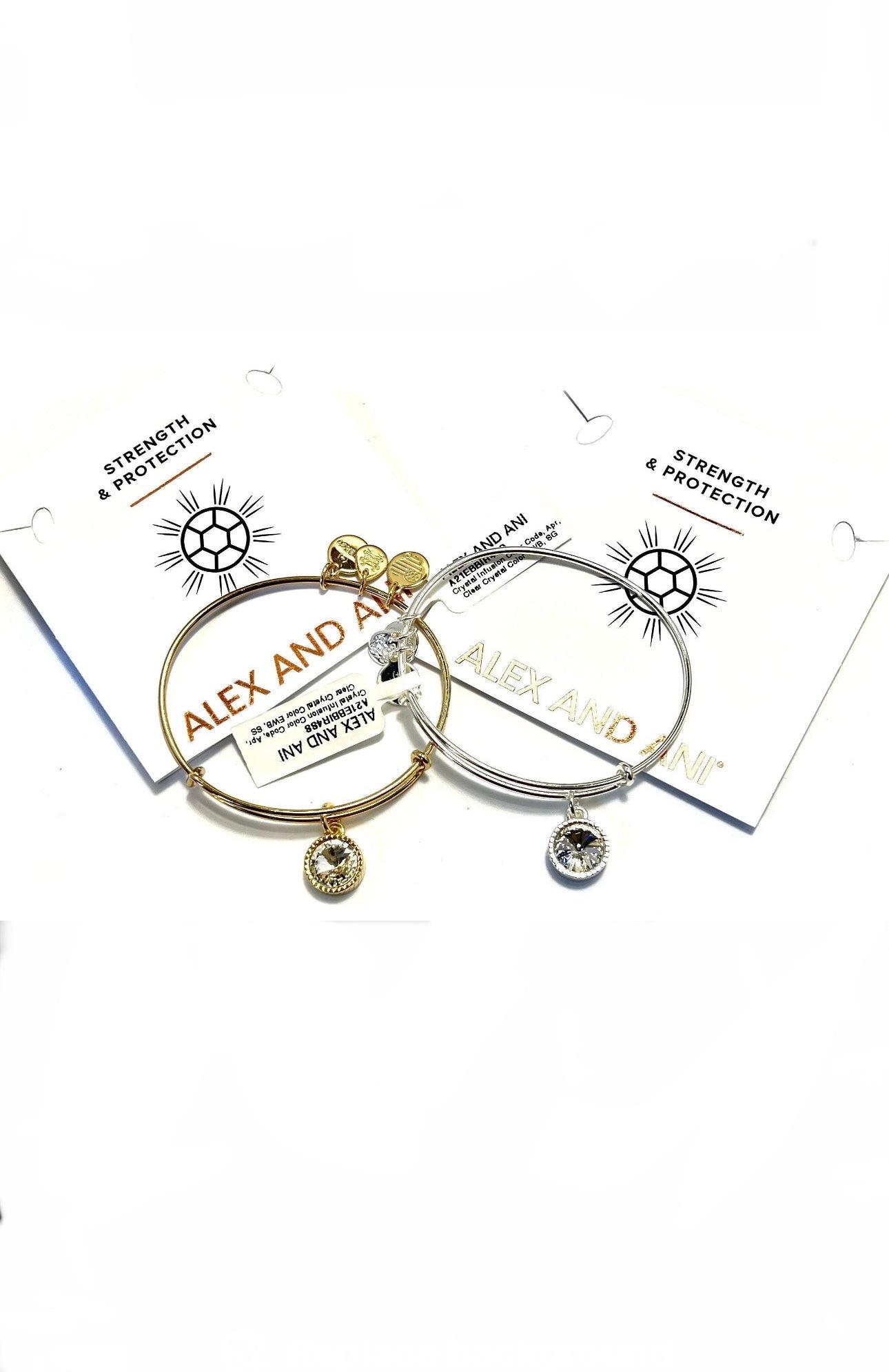 Alex and Ani - April Birthstone, Clear Swarovski Crystal Charm Bangle Bracelet - 2 Styles