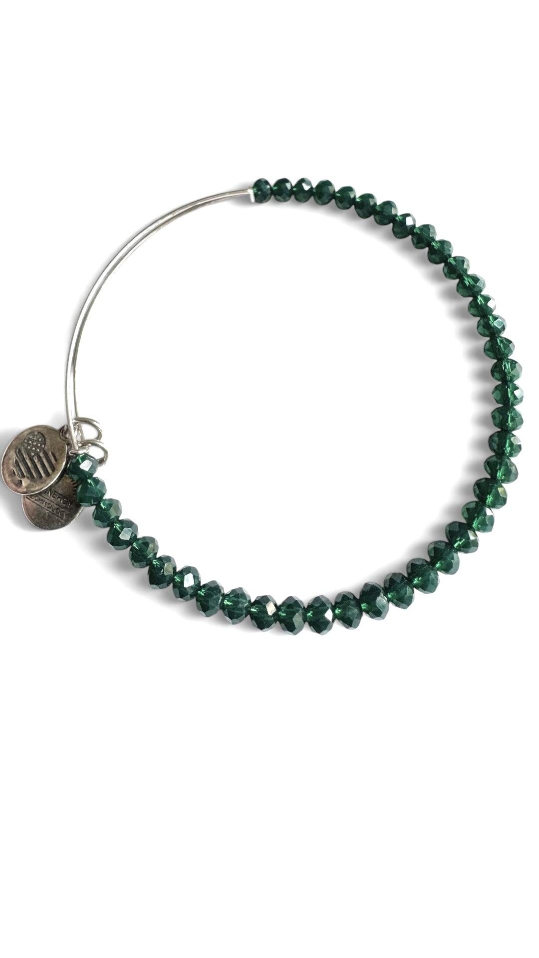 Alex and Ani - Emerald Crystal Beaded Bangle Bracelet