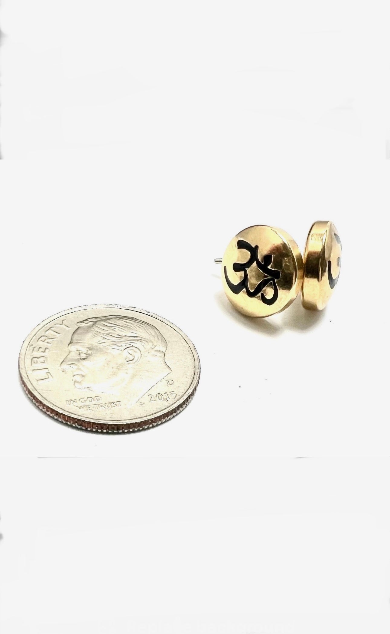 Alex and Ani - Ohm Symbol Stud Earrings, 14k Gold Plated