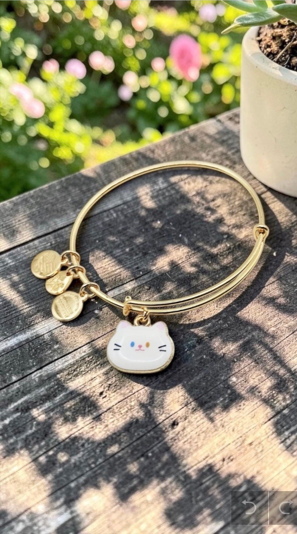 Alex and Ani - A Hello Kitty Style Cat Charm Bangle Bracelet