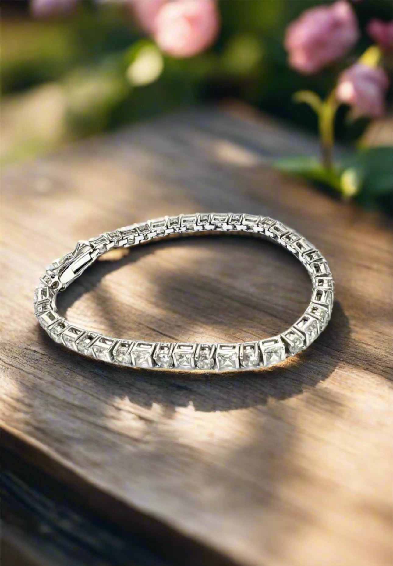 The Knot Tennis Bracelet, Silver, Round & Princess Cut Cubic Zirconia