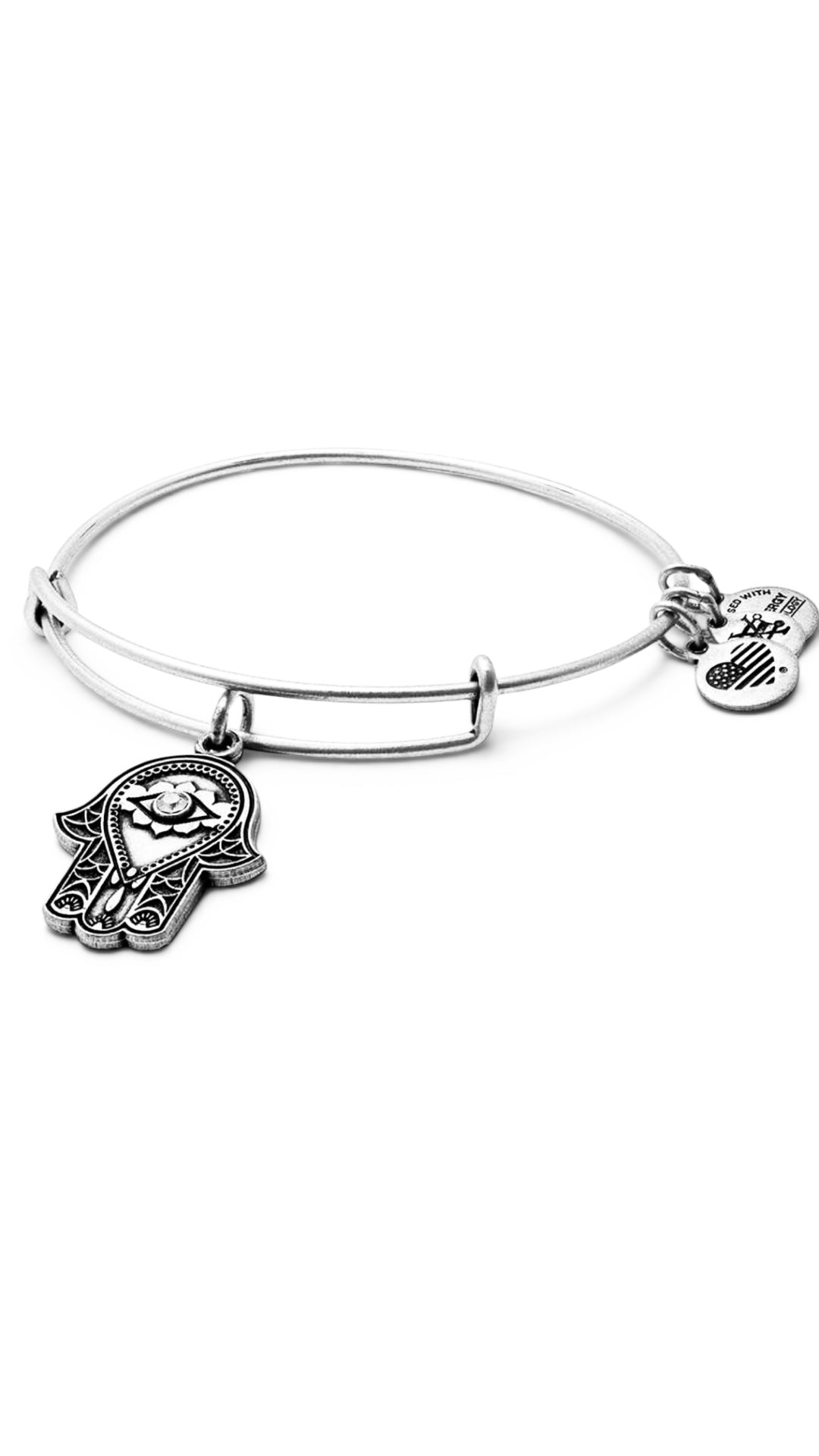 Alex and Ani - Hand Of Fatima Charm Bangle Bracelet with Swarovski Crystal