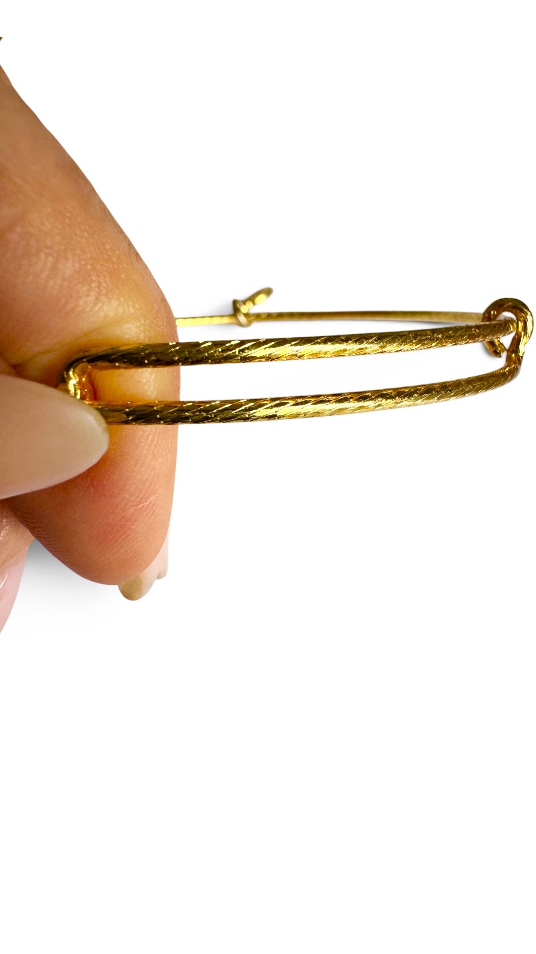 Gold-Tone Twisted Textured Single Bangle Bracelet