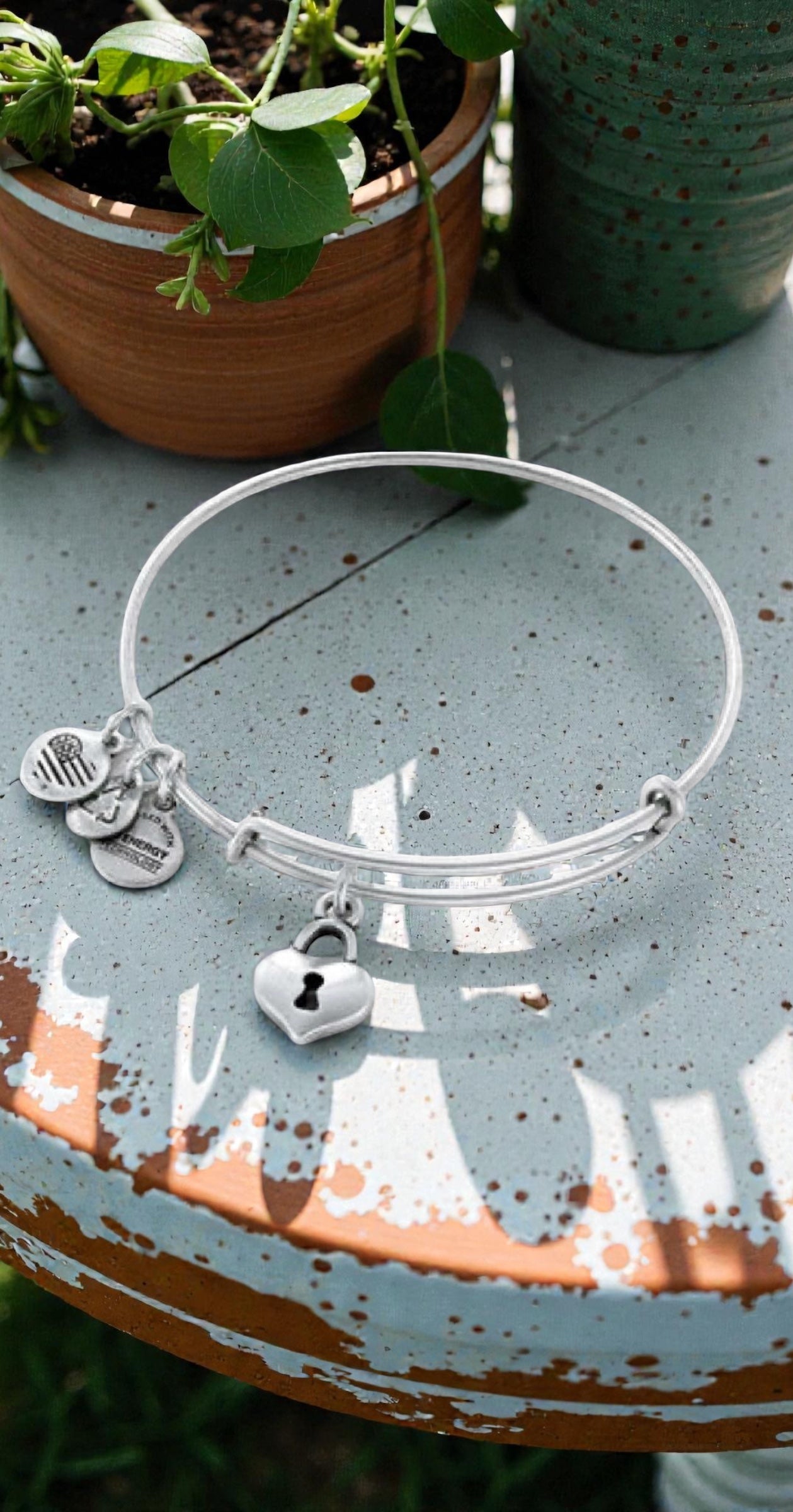Alex and Ani - Key to Your Heart Charm Bangle, Heart Lock Bracelet