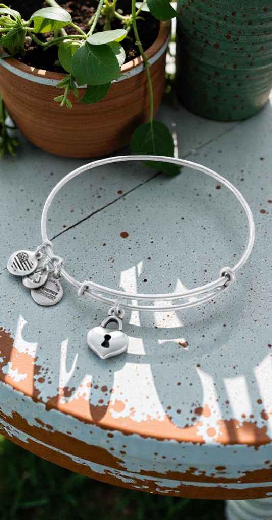 Alex and Ani - Key to Your Heart Charm Bangle, Heart Lock Bracelet