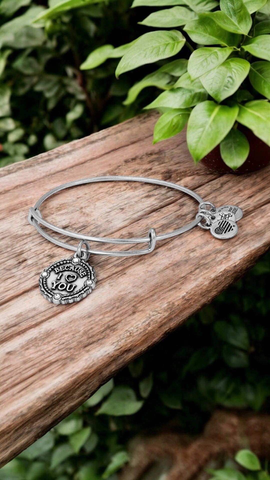 Alex and Ani - Because I Love You Charm Bangle Bracelet With Swarovski Crystals