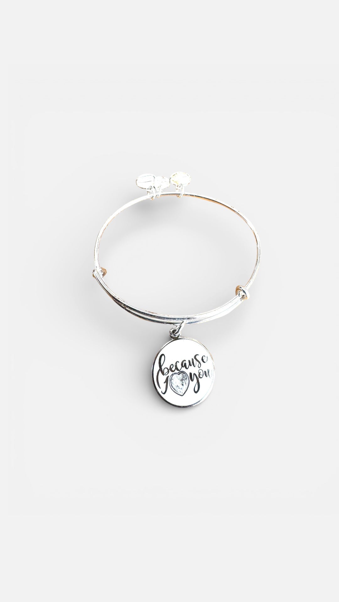 Alex and Ani - Color Infusion I Love You Charm Bangle Bracelet With Swarovski Crystal Heart