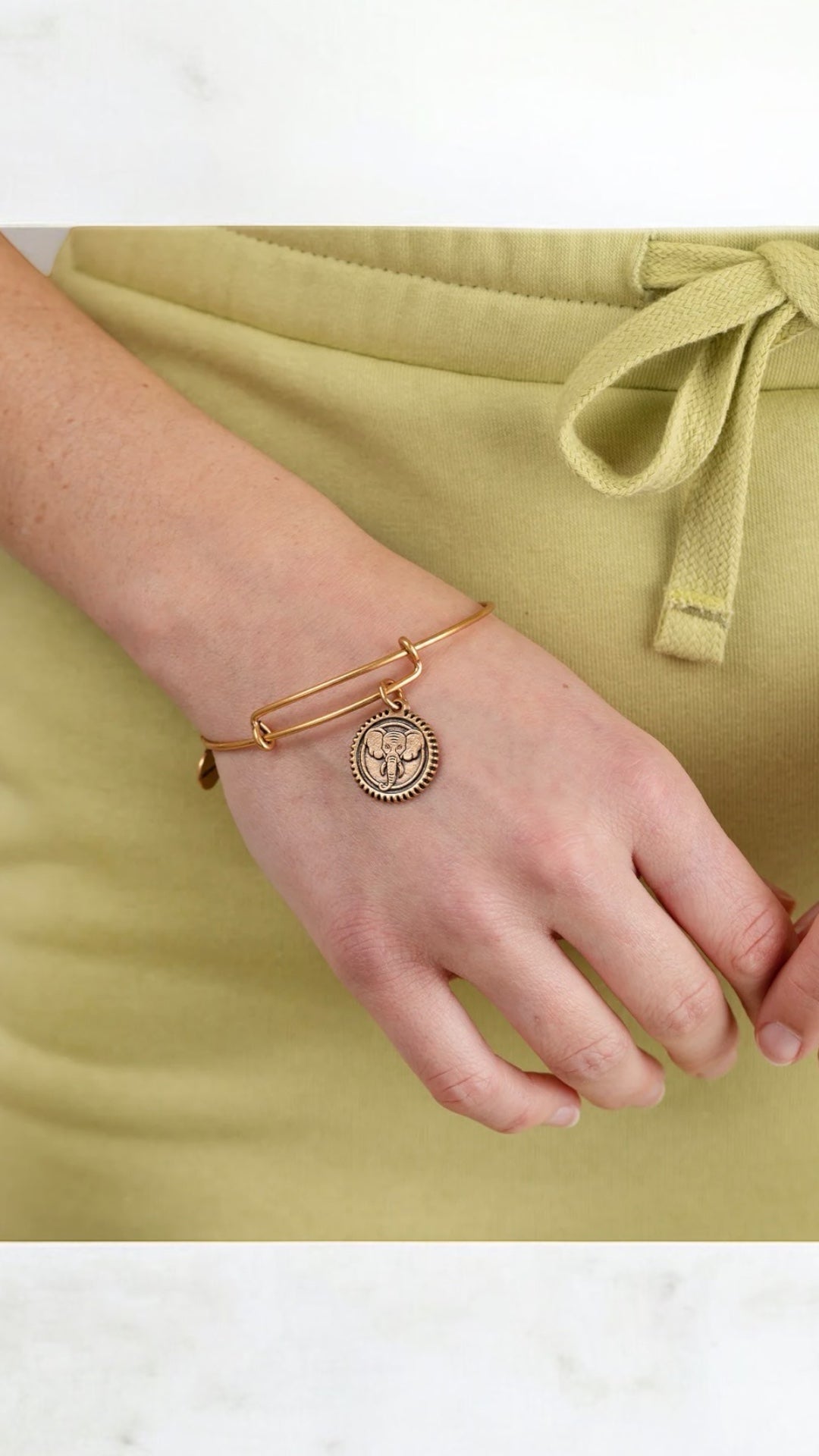 Alex and Ani - Elephant Embossed Charm Bangle Bracelet