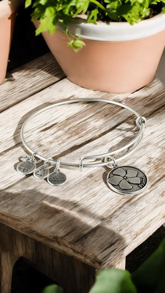 Alex and Ani - Because I Love You ‘Friend’ Flower Charm Bangle Bracelet