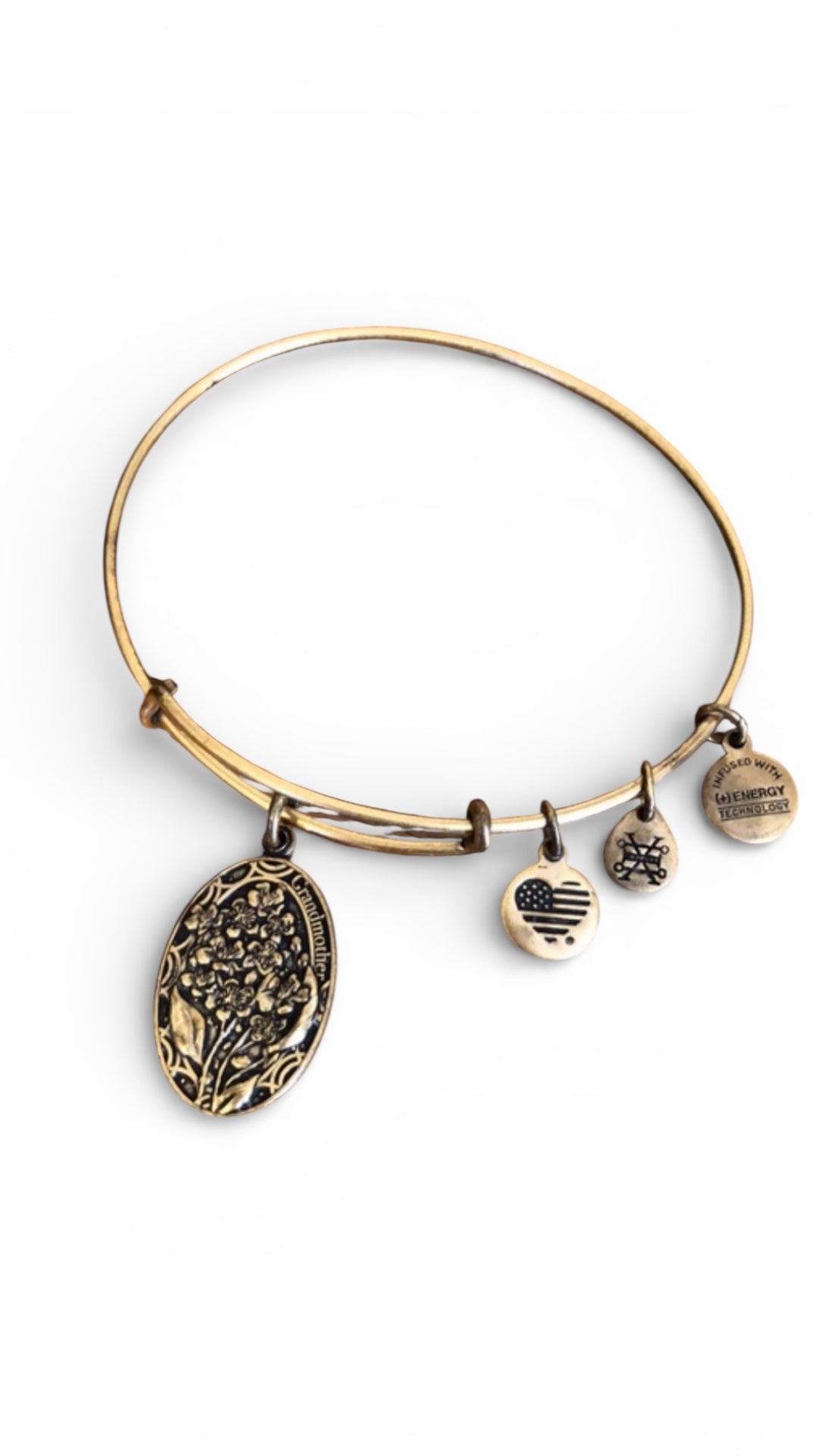 Alex and Ani - ‘Grandmother’ Flower Charm Bangle Bracelet