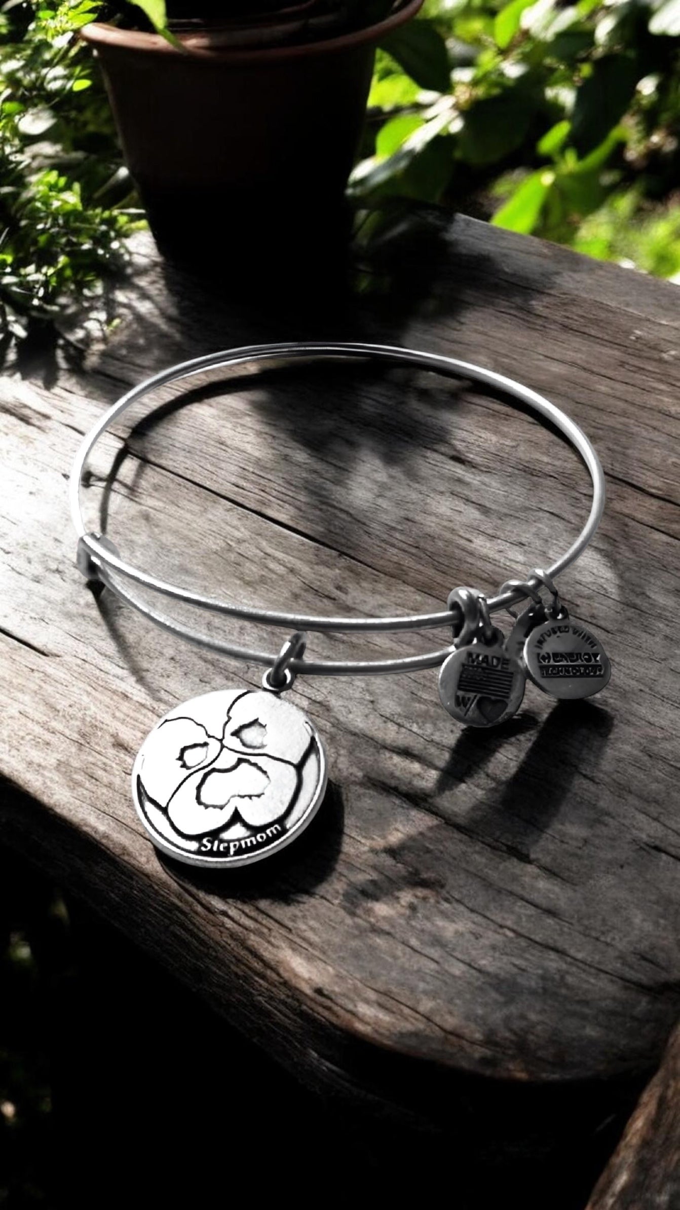 Alex and Ani - because I Love You ‘StepMom’ Charm Bangle Bracelet