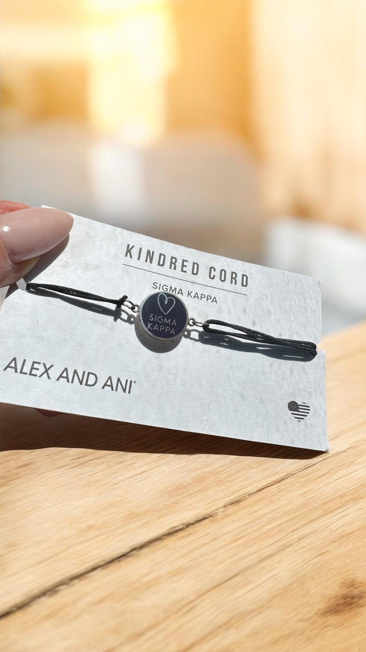 Alex and Ani - Sigma Kappa Charm Kindred Pull Cord Bracelet