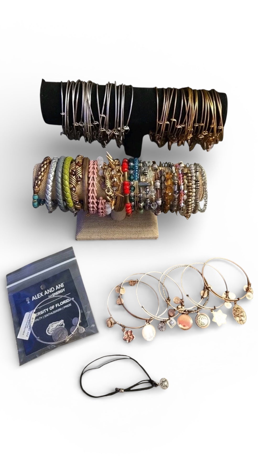 Alex and Ani ‘Mystery Box’ of 10 Various Bangles, Beaded Bracelets Vintage Sixty Six - Free Shipping