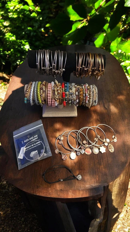 Alex and Ani ‘Mystery Box’ of 10 Various Bangles, Beaded Bracelets Vintage Sixty Six - Free Shipping