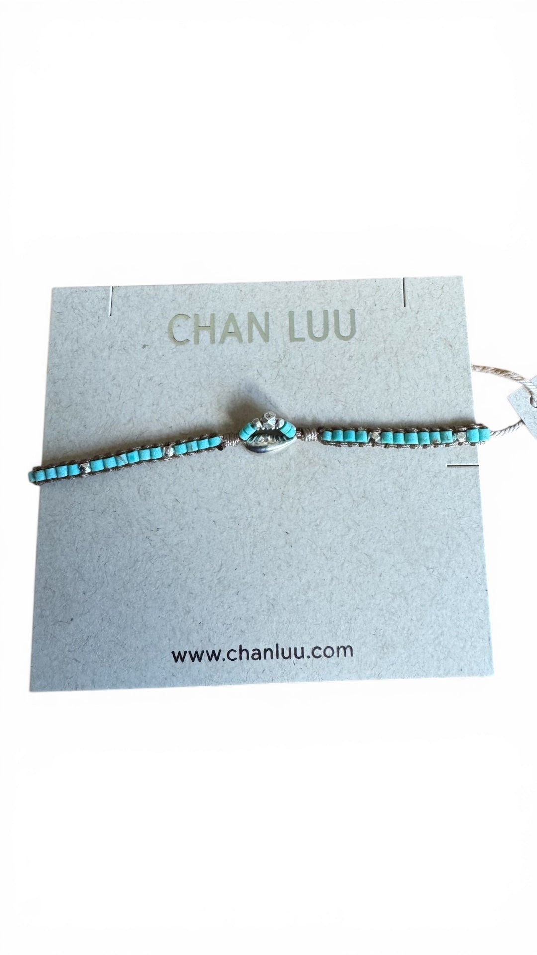 Chan Luu Signature - Turquoise & Sterling Silver Micro Mini Beads on Tan Pull Cord