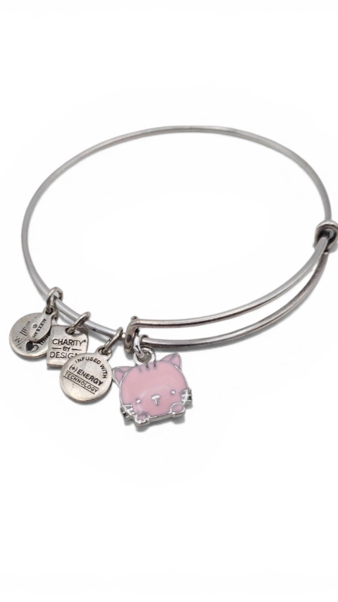 Alex and Ani - Cat Charm Bangle Bracelet Three Different Colors, Your Choice