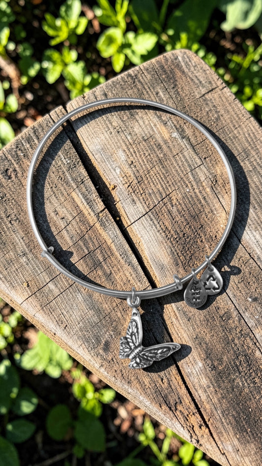 Alex and Ani - Butterfly Charm Bangle Bracelet