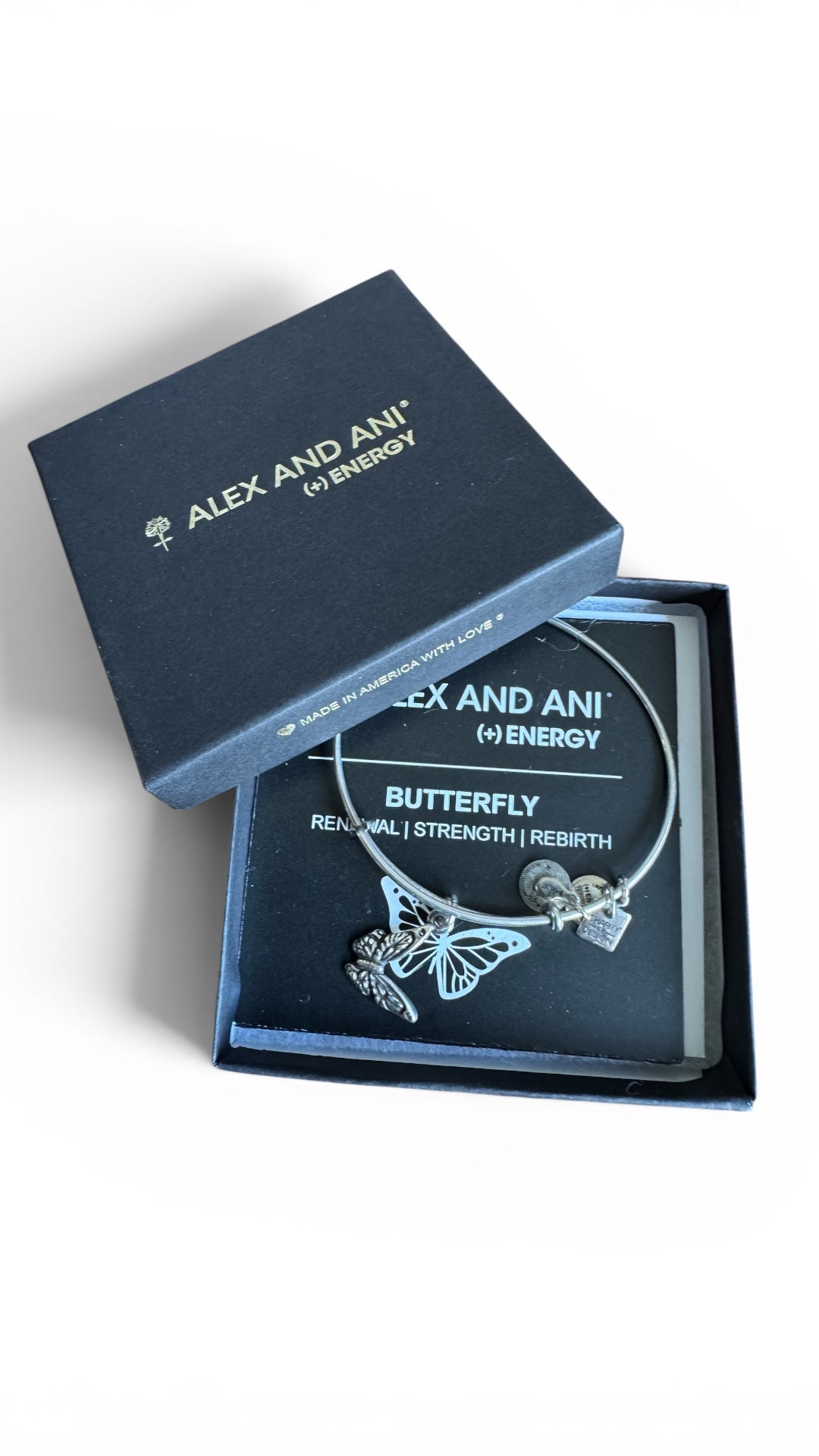 Alex and Ani - Butterfly Charm Bangle Bracelet