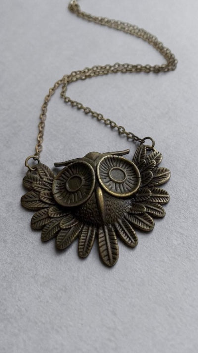 Bronze Owl on Chain with Lobster Clasp