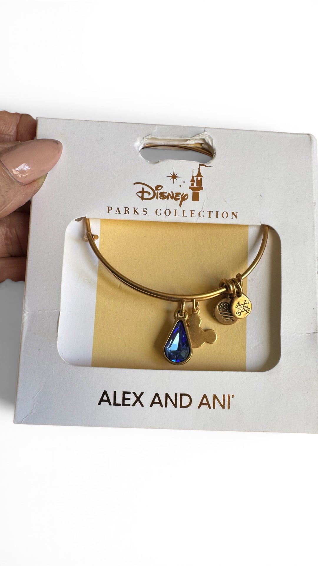 Alex and Ani - Park Exclusive - Tear Drop September Birth Swarovski Crystal Bangle Bracelet Rafaelian Gold, NIB