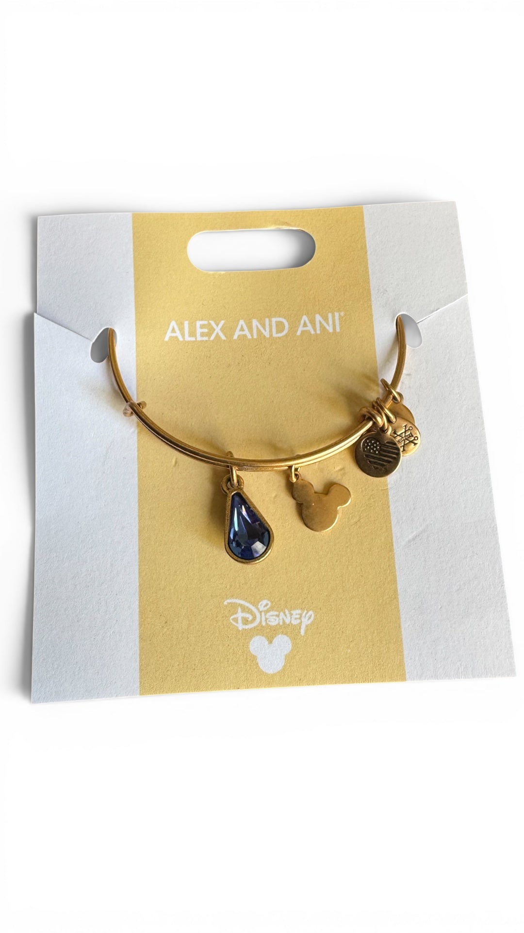 Alex and Ani - Park Exclusive - Tear Drop September Birth Swarovski Crystal Bangle Bracelet Rafaelian Gold, NIB