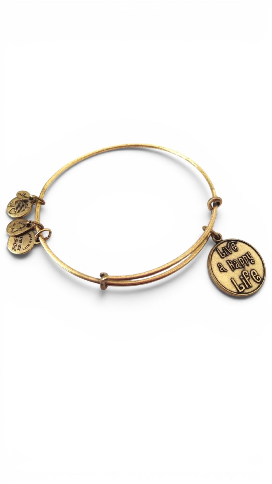 Alex and Ani - Live A Happy Life Charm Bangle Bracelet, Words Have Special Meaning, 2 Styles
