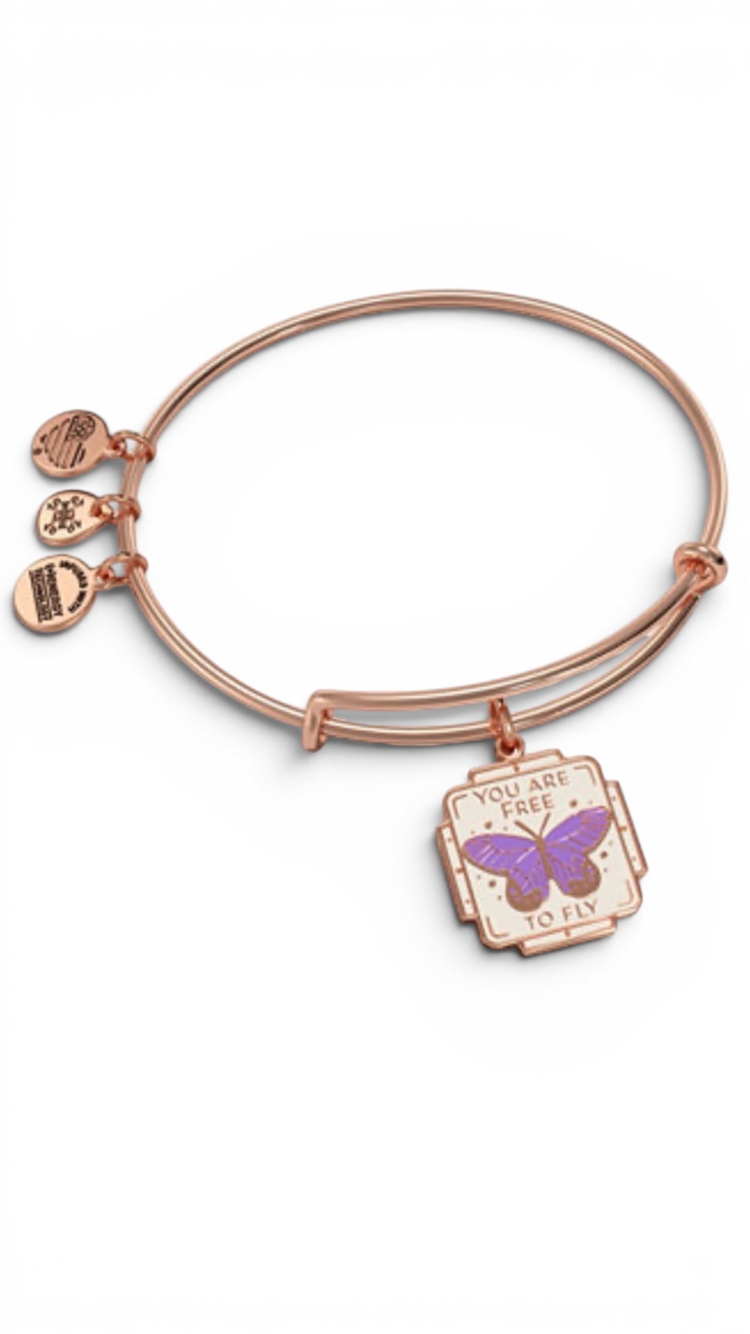 Alex and Ani - Rose Gold ‘You Are Free To Fly‘ Charm Bangle Bracelet
