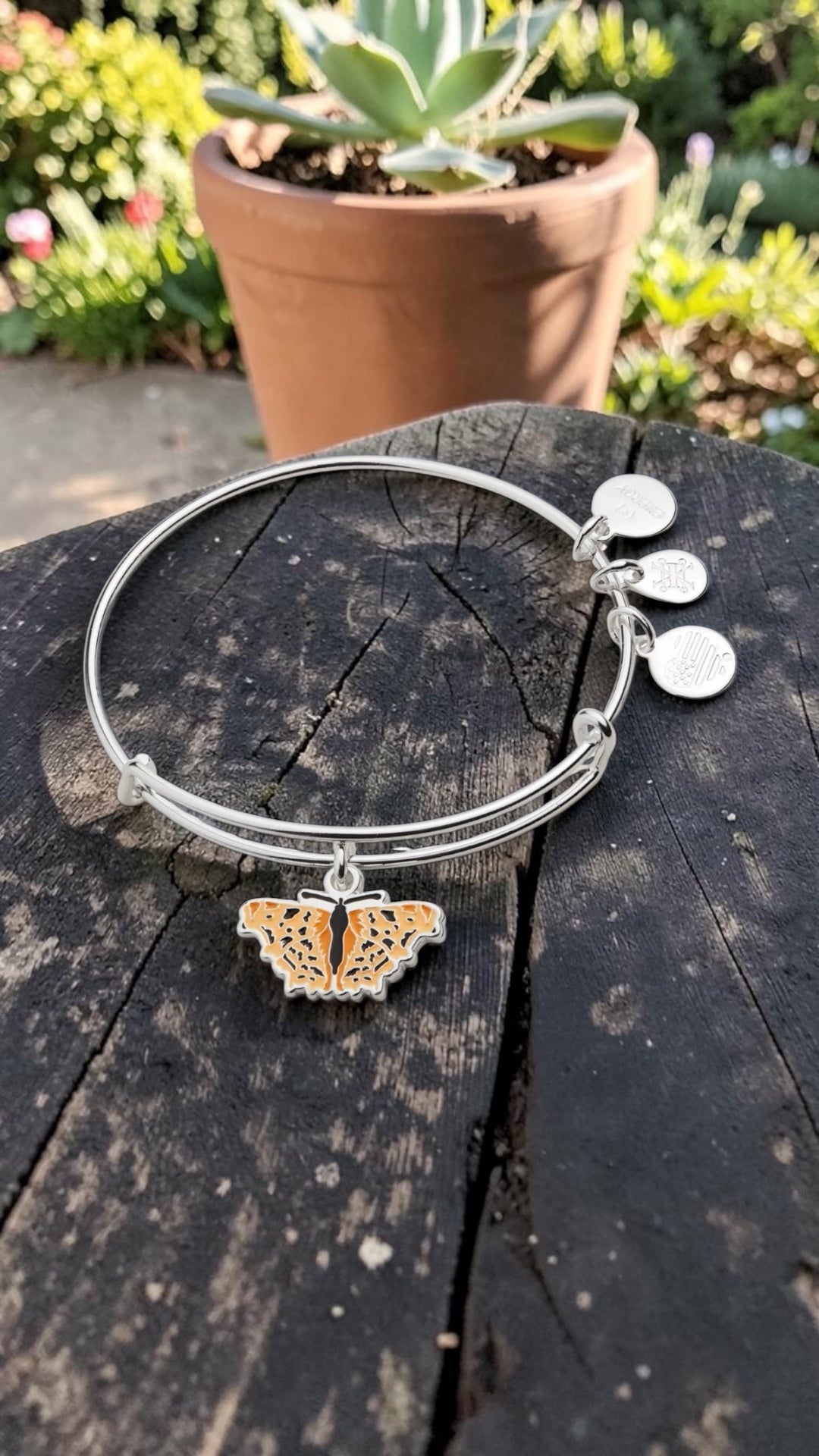 Alex and Ani - Comma Butterfly Charm Bangle Bracelet