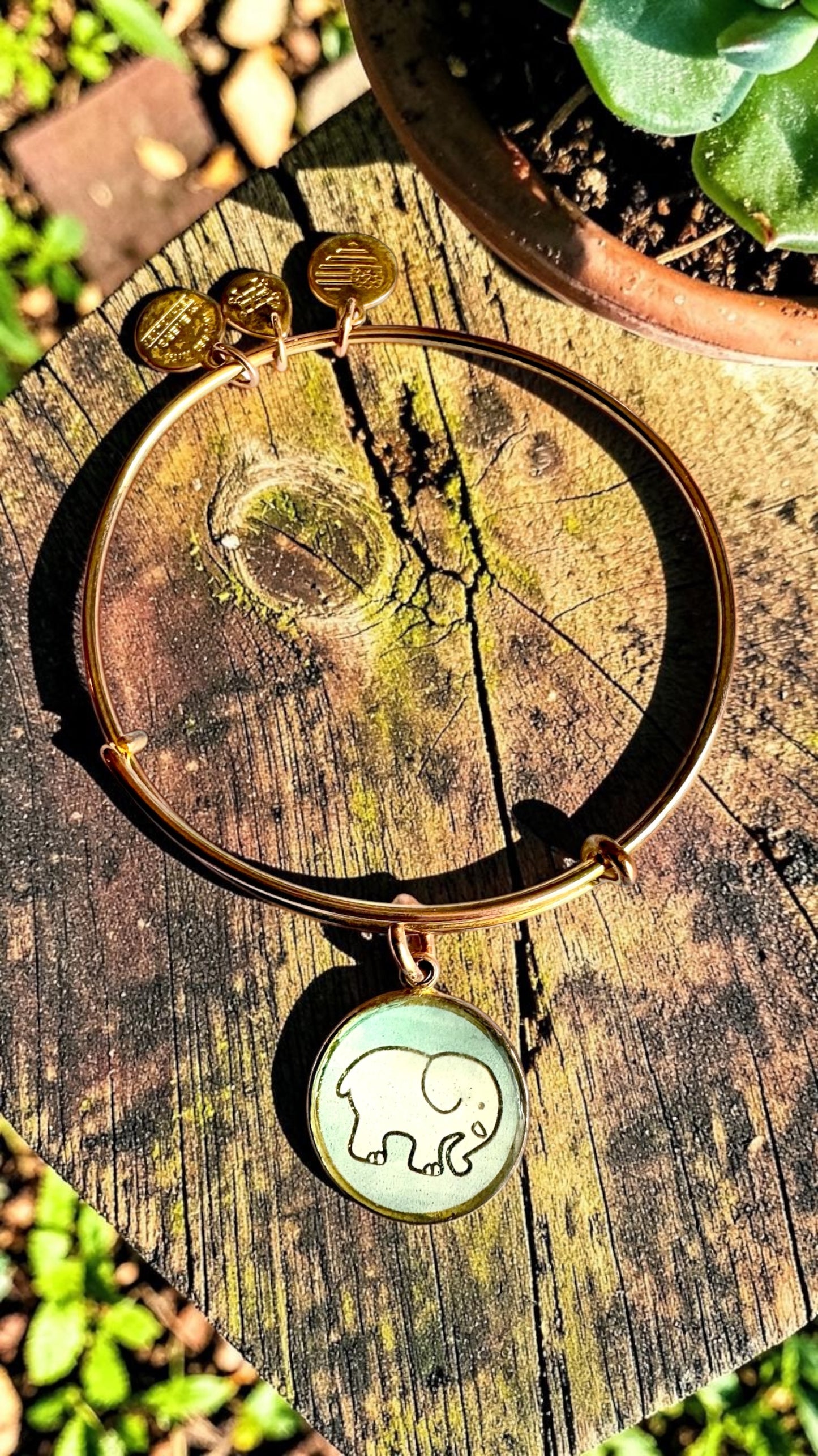 Alex and Ani - Ella Elephant Color Infused Charm Bangle Bracelet