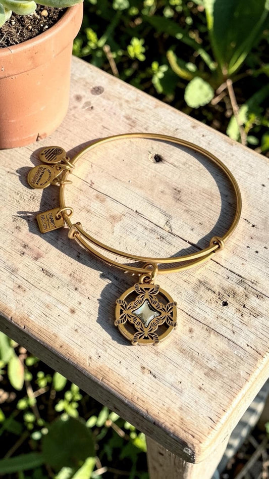 Alex and Ani - Wings of Change Butterfly Charm Bangle Bracelet with a Swarovski Crystal