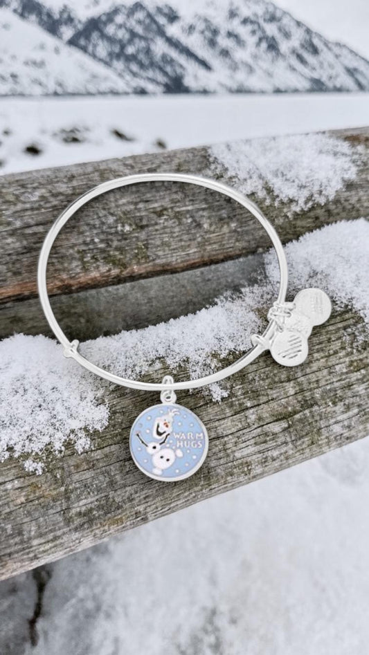 Alex and Ani - Park Exclusive Olaf from Frozen, Warm Hugs, Charm Bangle Bracelet NWT