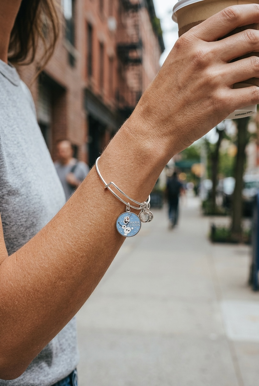 Alex and Ani - Park Exclusive Olaf from Frozen, Warm Hugs, Charm Bangle Bracelet NWT