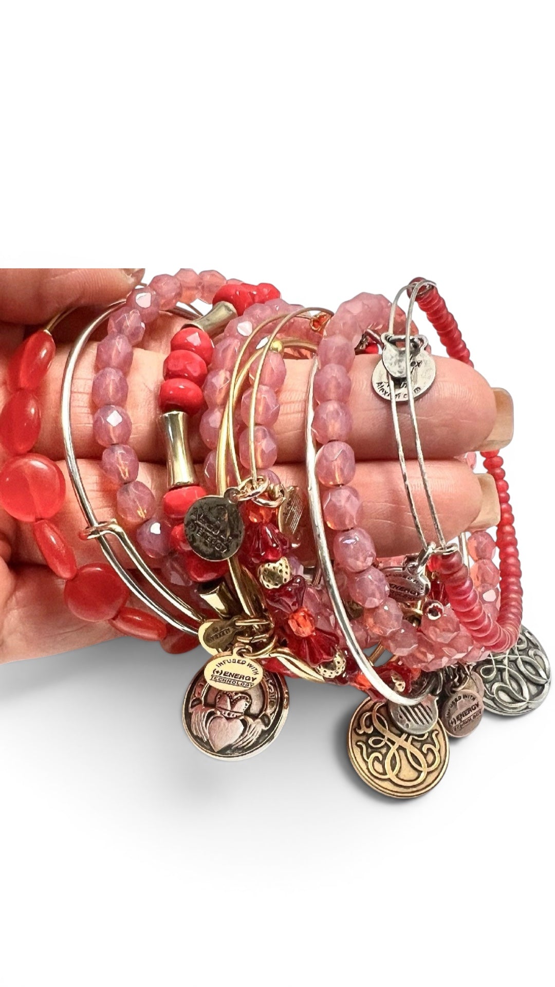 Alex and Ani - Life on Mars, Matte Red Beaded Bangle Bracelet