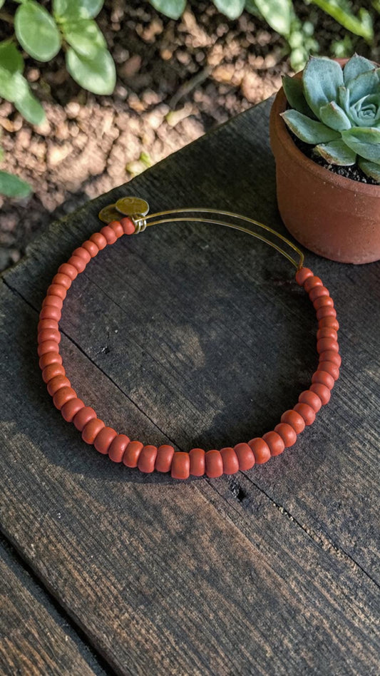 Alex and Ani - Life on Mars, Matte Red Beaded Bangle Bracelet