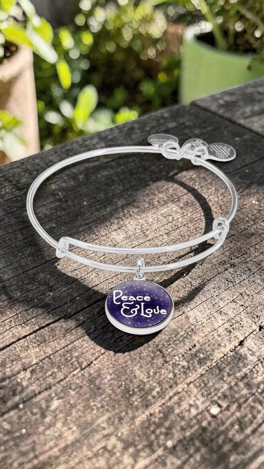 Alex and Ani - Peace & Love Charm Bangle Bracelet