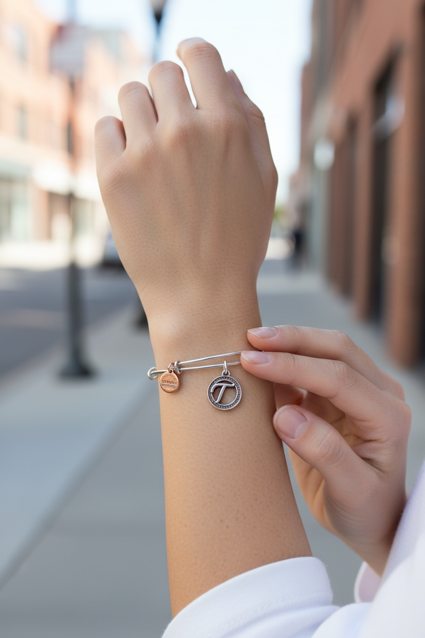 Alex and Ani - “T” Initial Bangle Bracelet, Letter T