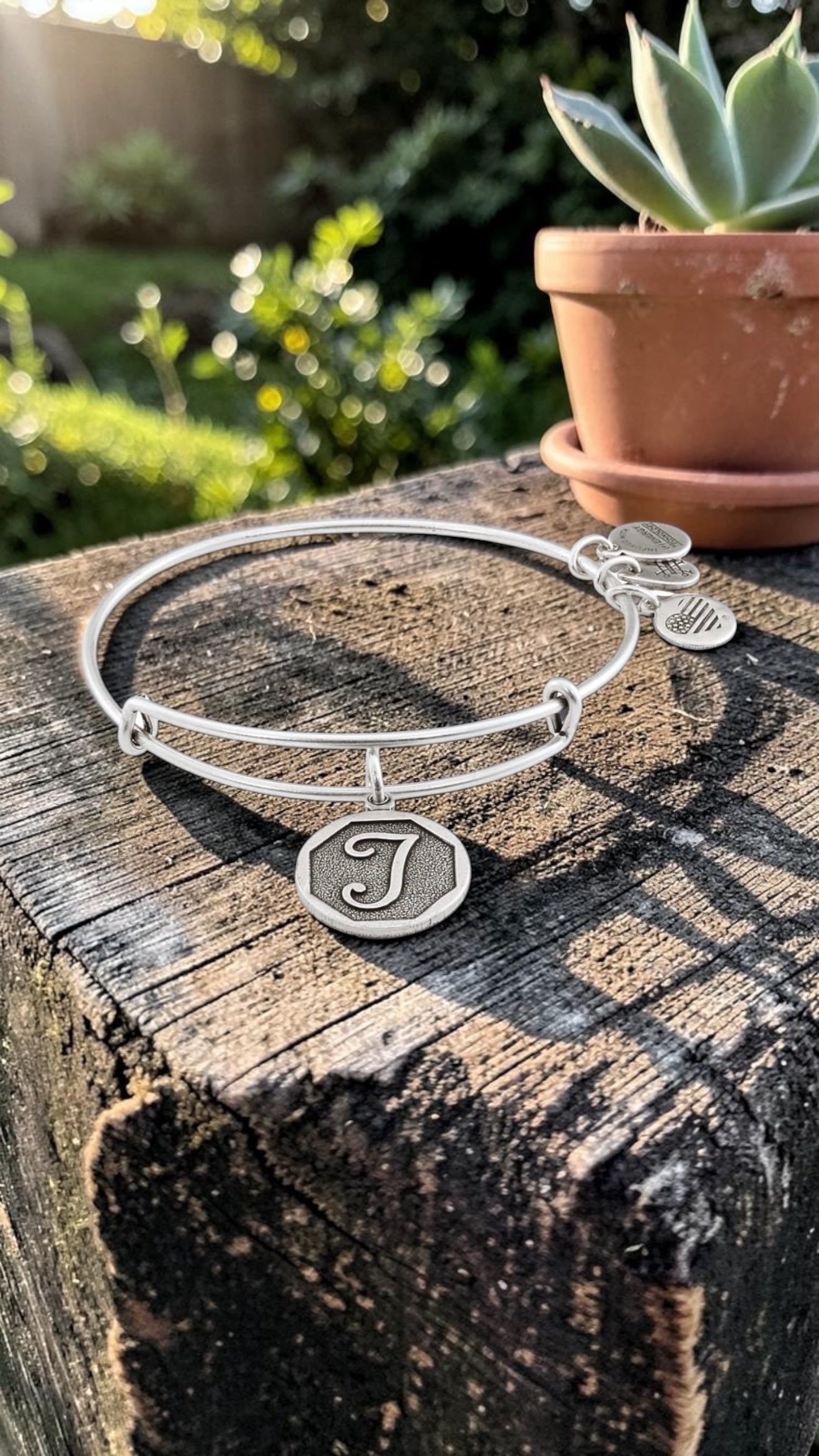 Alex and Ani - “T” Initial Bangle Bracelet, Letter T