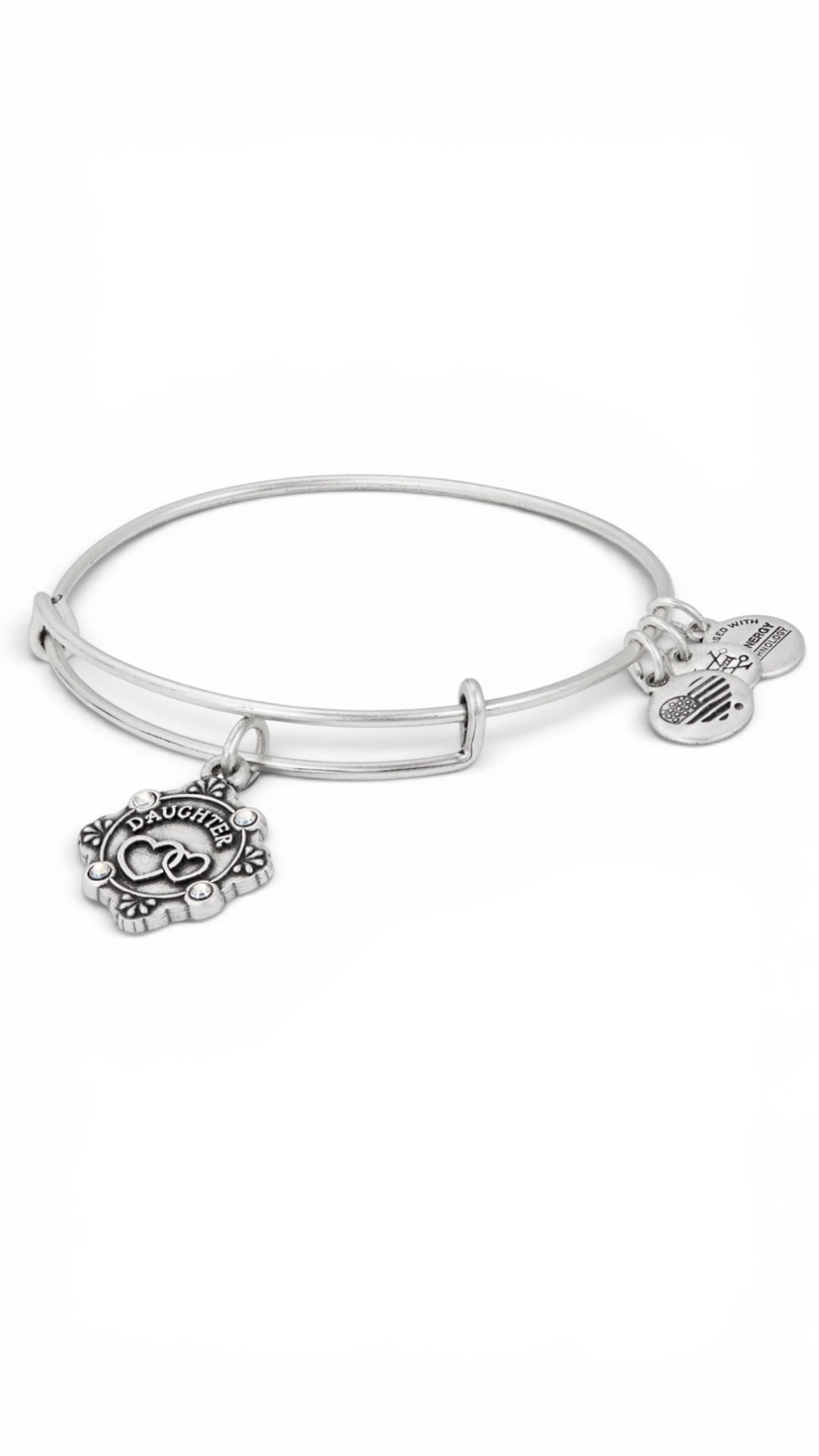 Alex and Ani - Because I Love You Daughter Charm Bangle Bracelet w/Swarovski Crystals