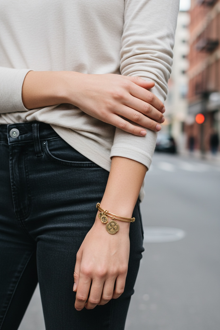 Alex and Ani - Infinite Connection, “Mother” or “Daughter” Charm Bangle Bracelet