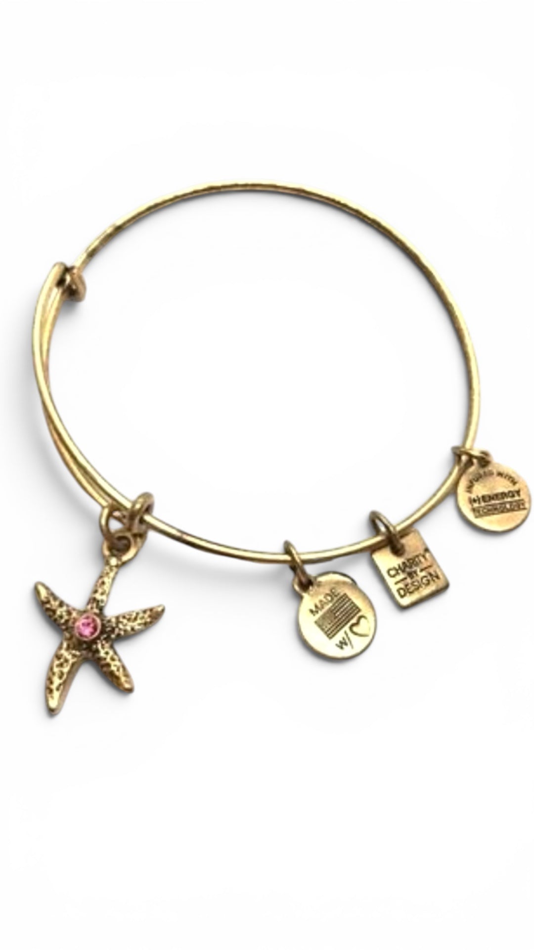 Alex and Ani - Starfish With Pink Swarovski Crystal Charm for Growth & New Beginnings Bangle Bracelet