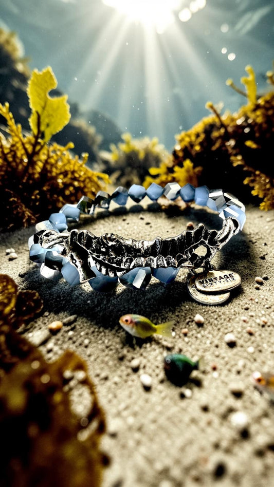 Alex and Ani - Marina Seahorse with Swarovski Bead Crystals Vintage 66 Bangle Wrap