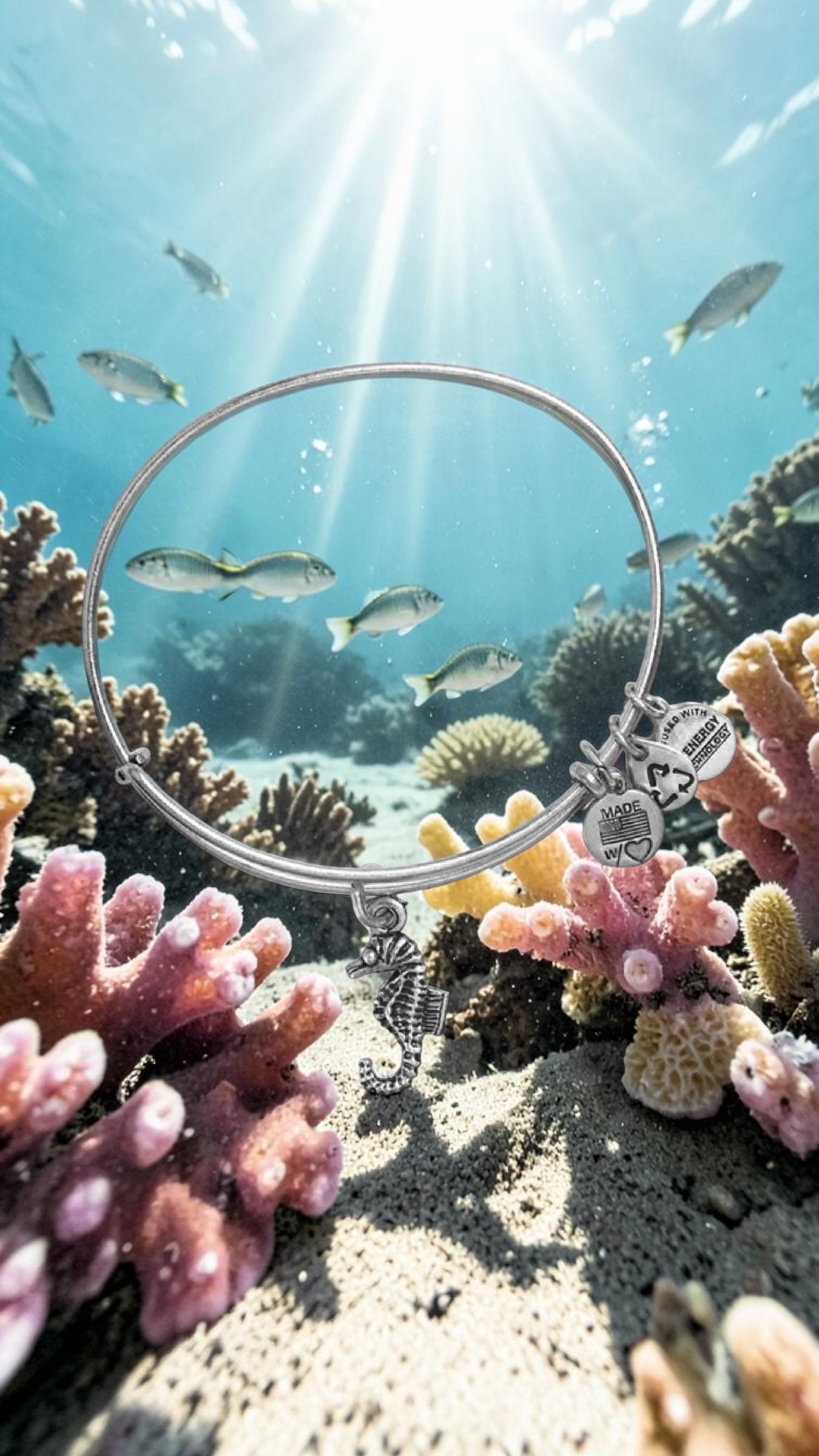 Alex and Ani - Seahorse Charm Bangle Bracelet