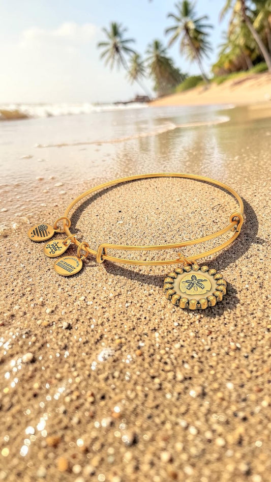 Alex and Ani - Sand Dollar Color Infusion Charm Bangle Bracelet