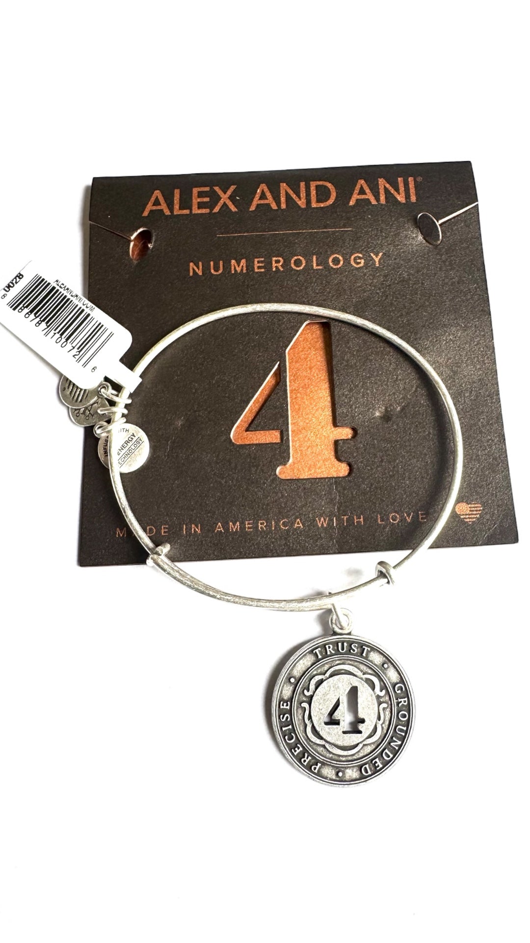 Alex and Ani - Number 4 Charm Bangle Bracelet, Numerology