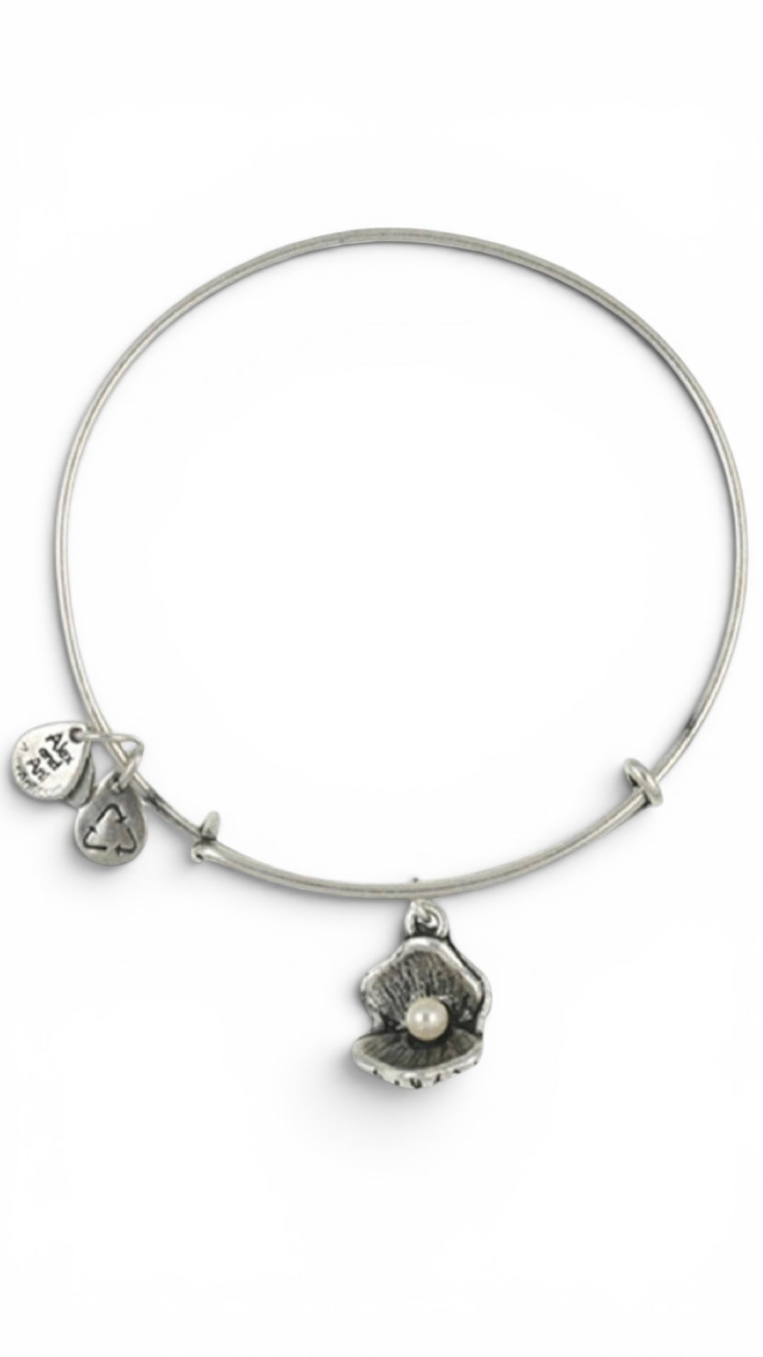 Alex and Ani - Oyster Clam Shell with Pearl Charm Bangle Bracelet