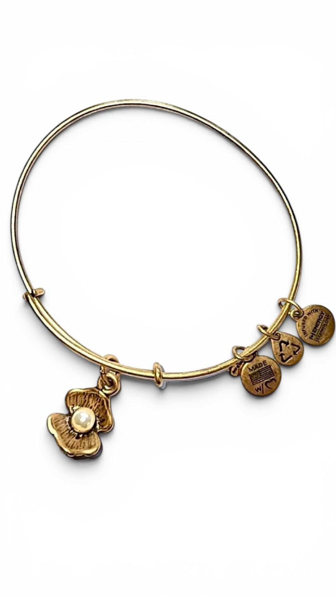 Alex and Ani - Oyster Clam Shell with Pearl Charm Bangle Bracelet