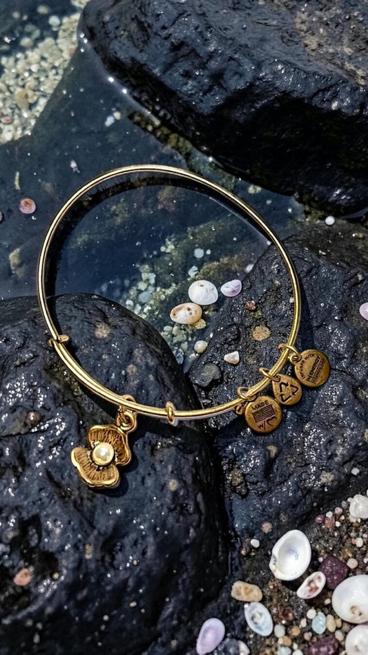 Alex and Ani - Oyster Clam Shell with Pearl Charm Bangle Bracelet