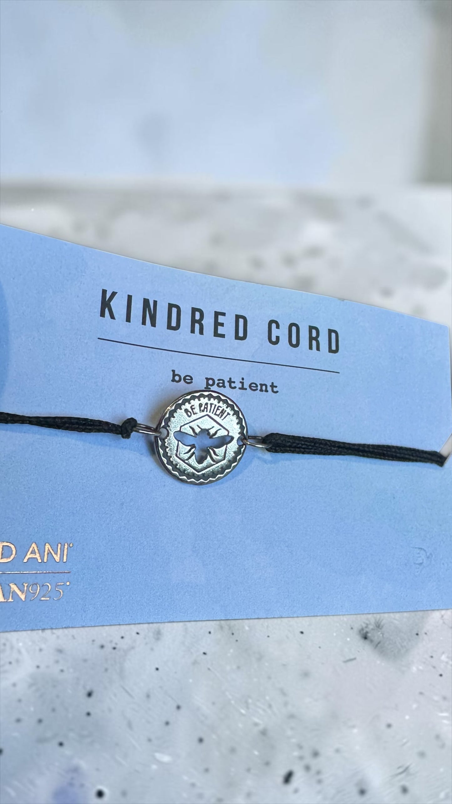 Alex and Ani - Be Patient  Charm Pull Kindred Cord Bracelet, American 925*