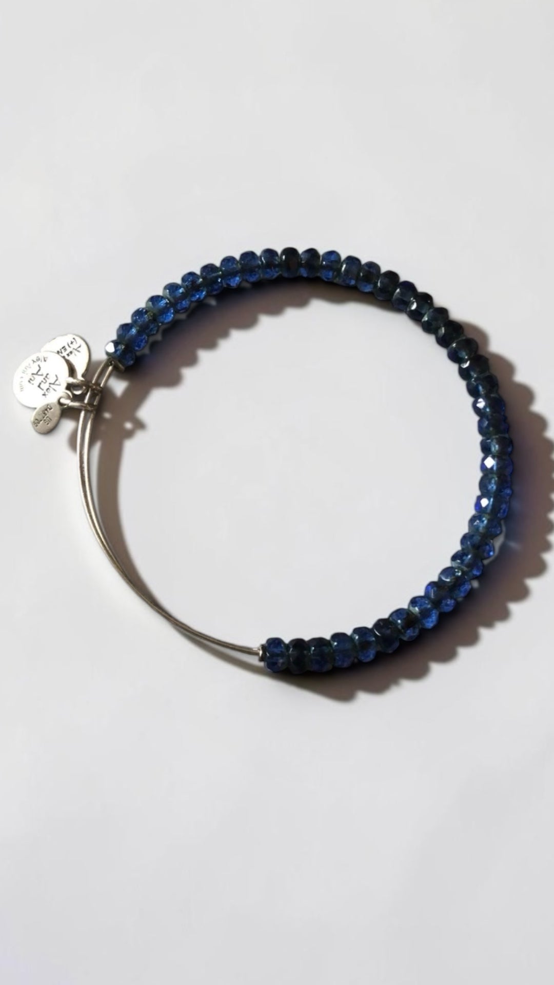 Alex and Ani - Brilliance Navy Faceted Beaded Bangle Bracelet
