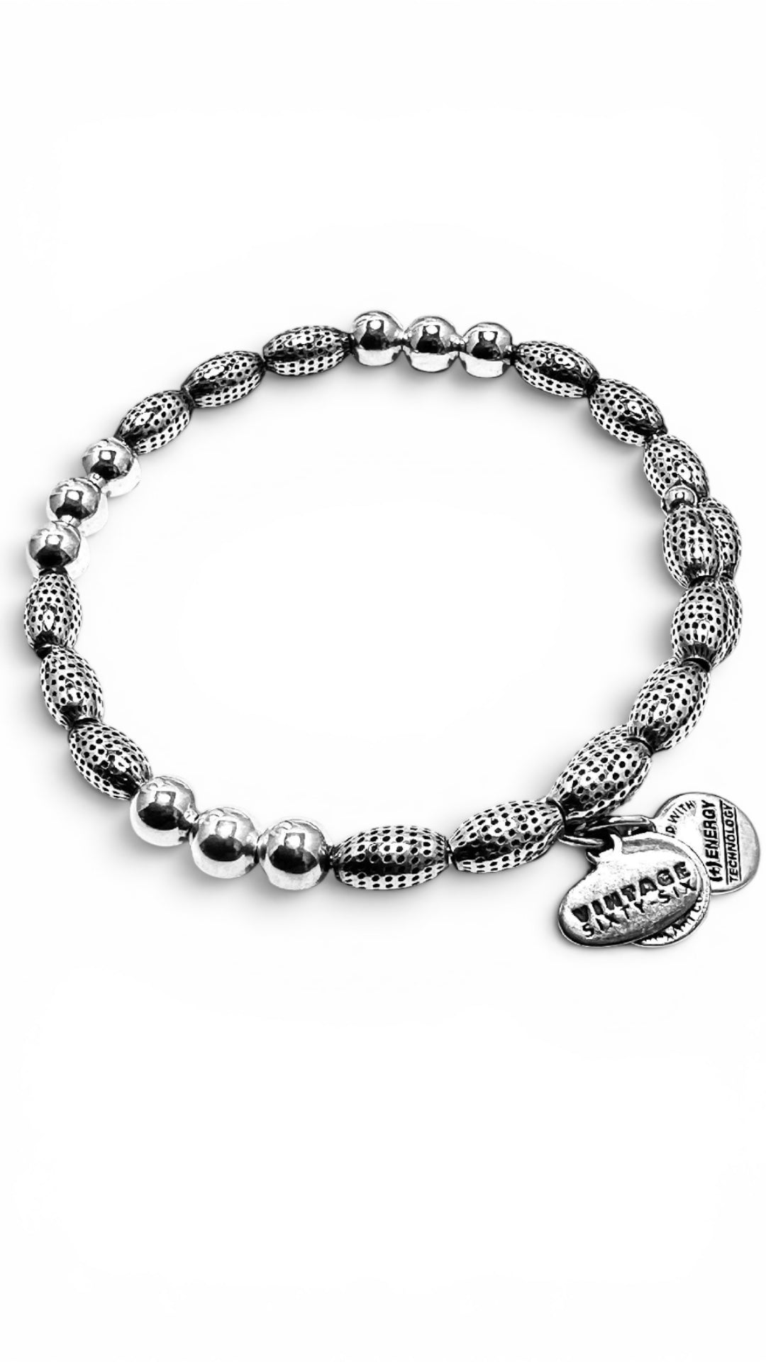 Alex & Ani - Vintage 66 Beaded Rafaelian Silver Wrap, Bangle Bracelet